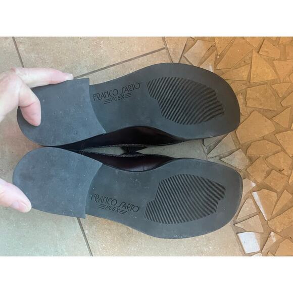 Franco Sarto Women 6.5 Brown Leather Slip On Loafer Y2K 90s Flex Academia Preppy - Picture 5 of 8